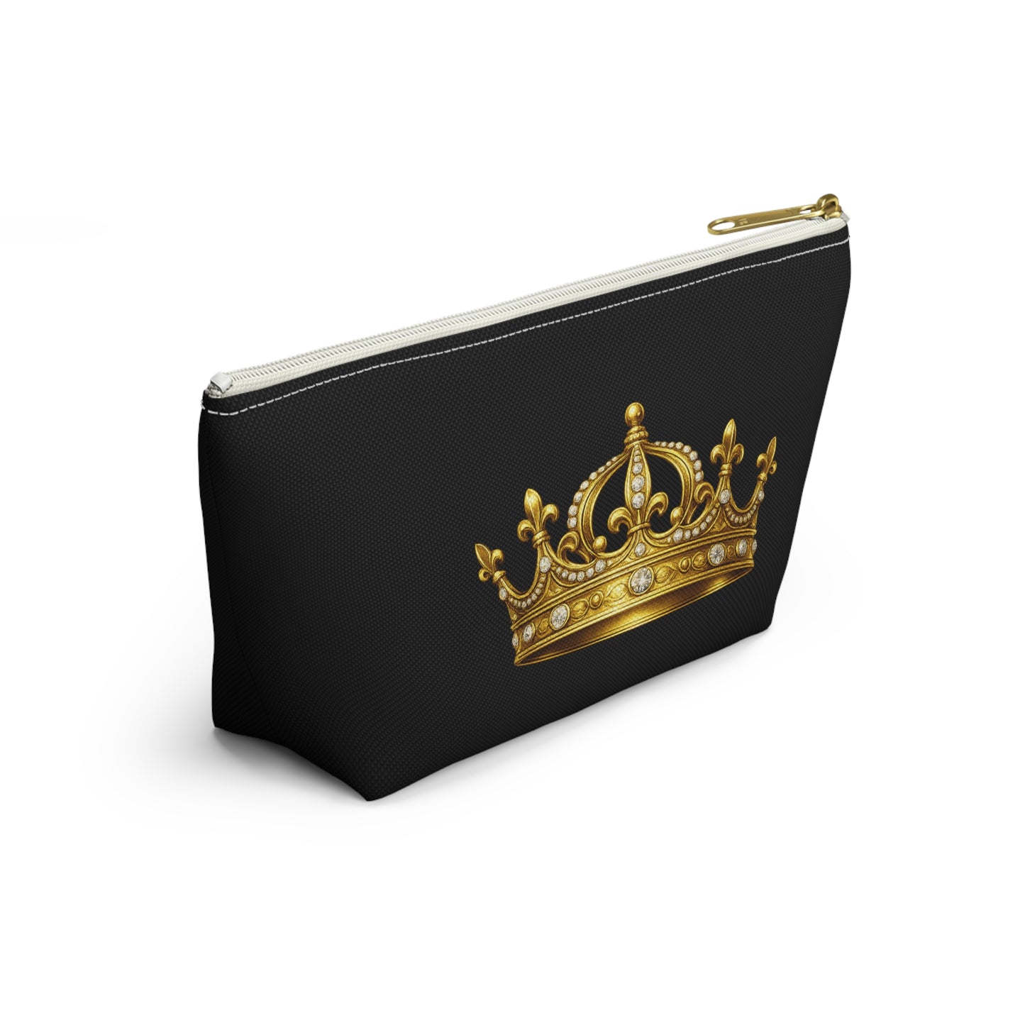 Unbothered Gold Crown Cosmetic Bag