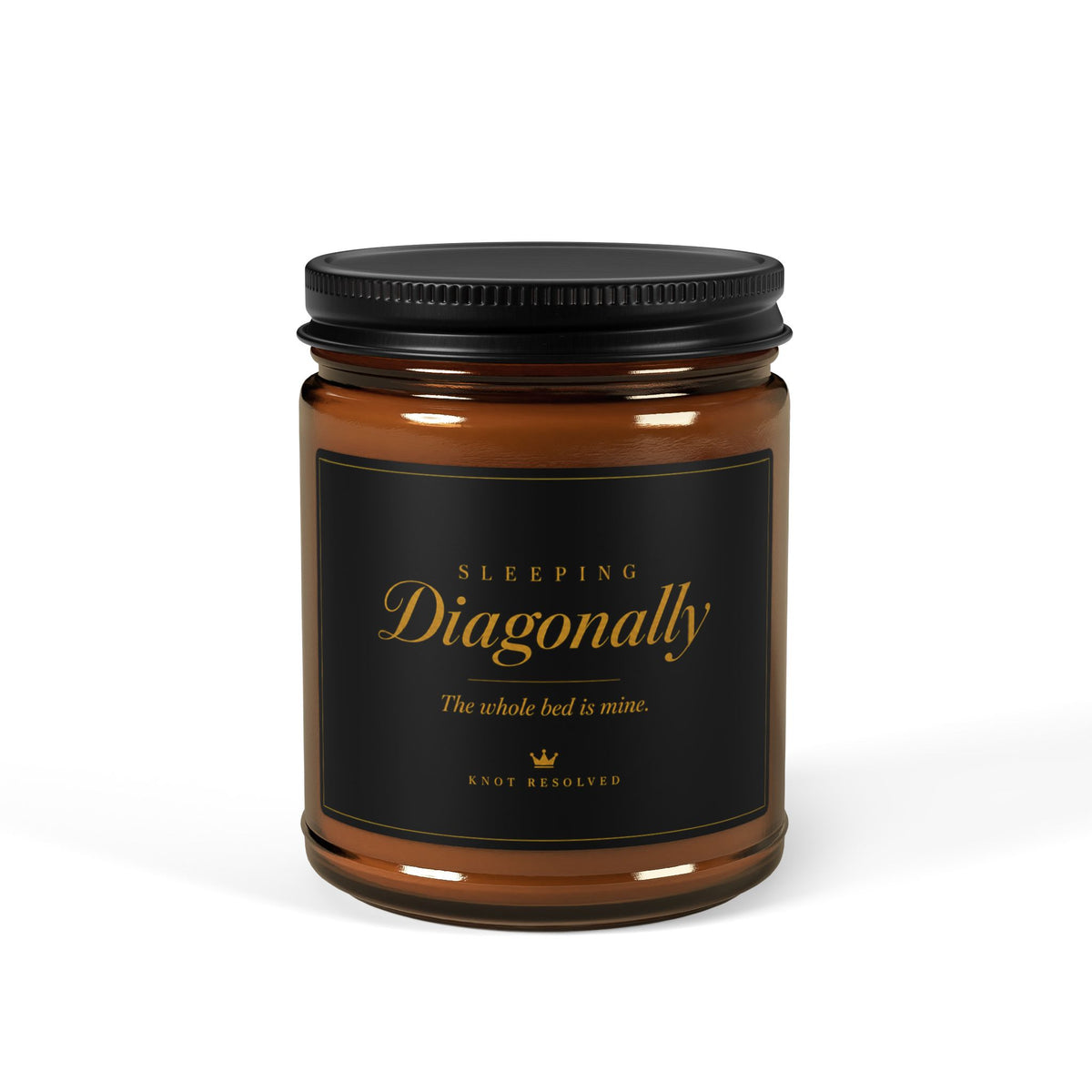 Sleeping Diagonally- Scented Soy Candle- Amber Jar