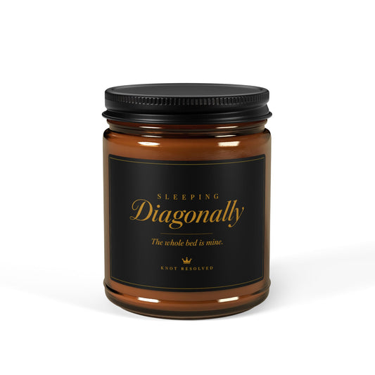 Sleeping Diagonally- Scented Soy Candle- Amber Jar