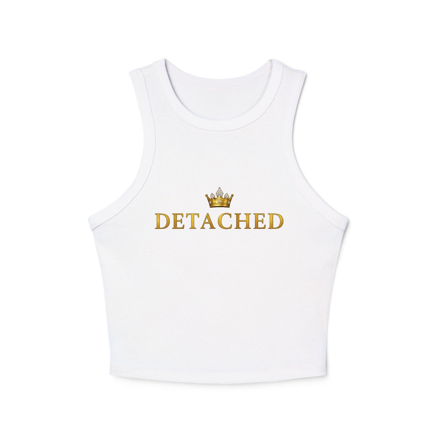 "Detached" Crown Racer Tank Top — Women's Graphic Crop Tank