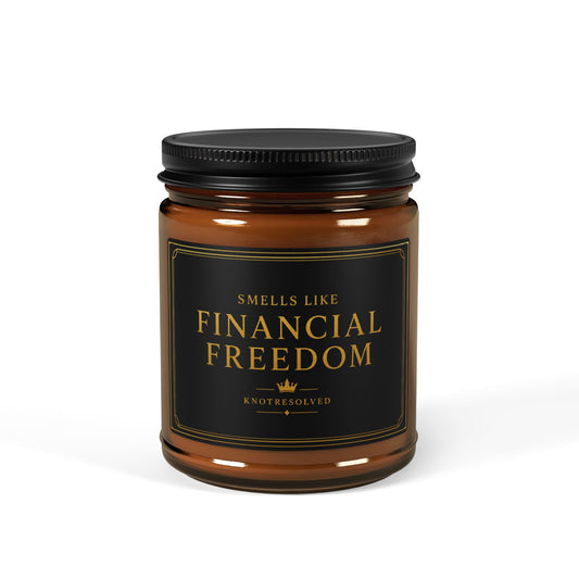 Smells Like Financial Freedom Scented Soy Candle — Amber Jar