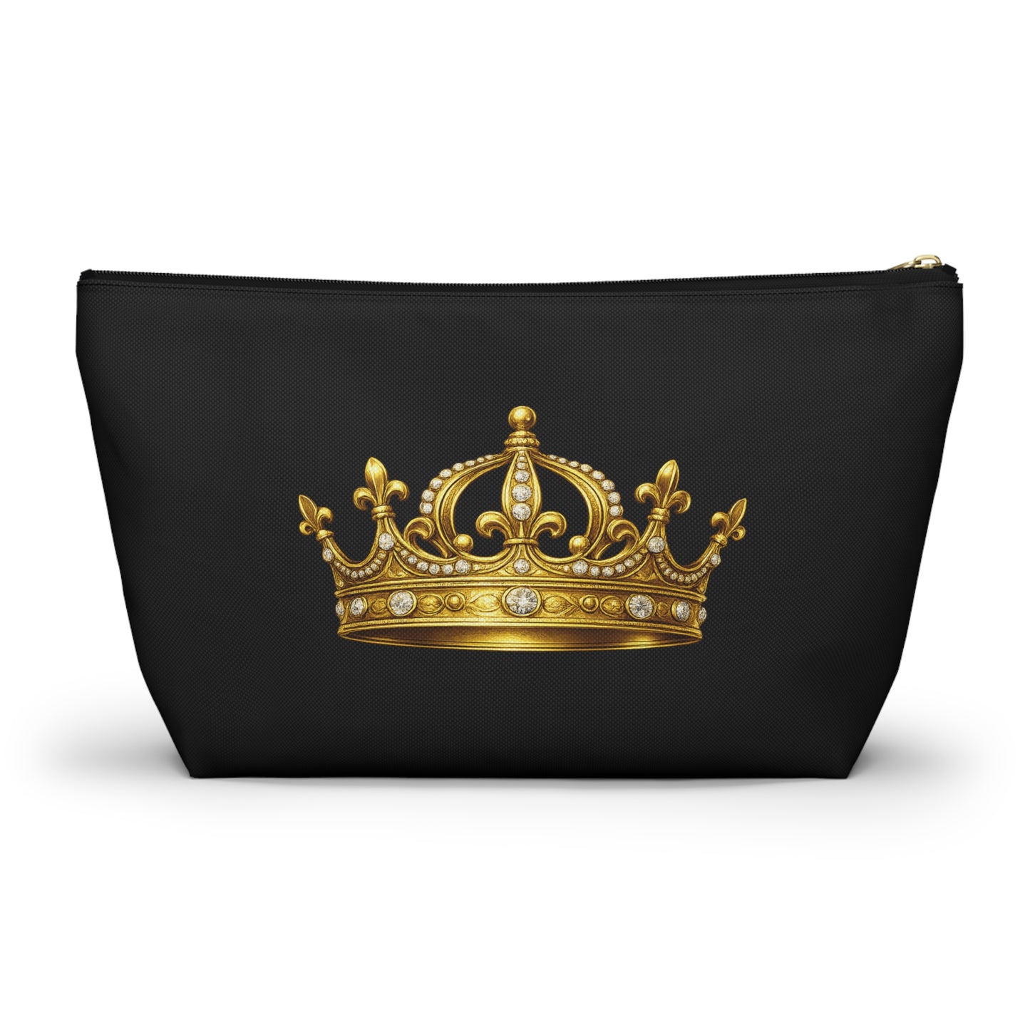 Unbothered Gold Crown Cosmetic Bag