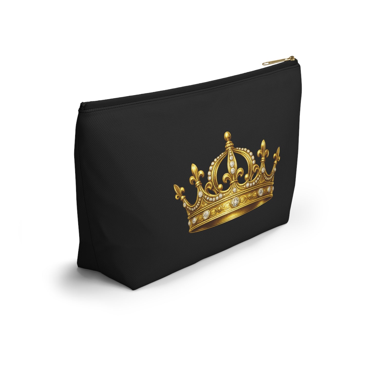 Unbothered Gold Crown Cosmetic Bag