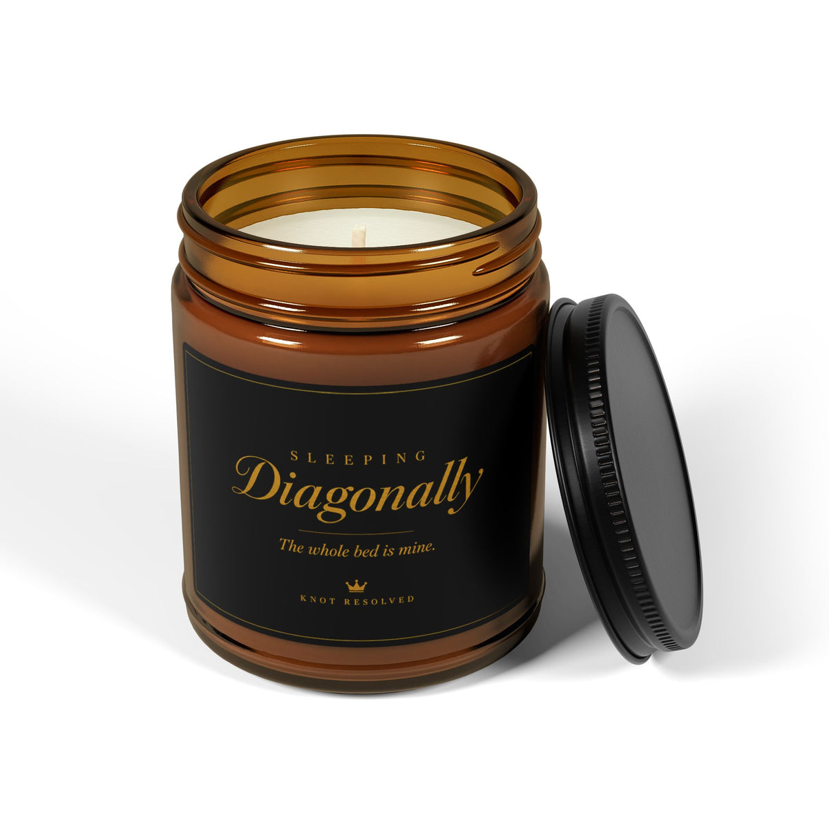 Sleeping Diagonally- Scented Soy Candle- Amber Jar