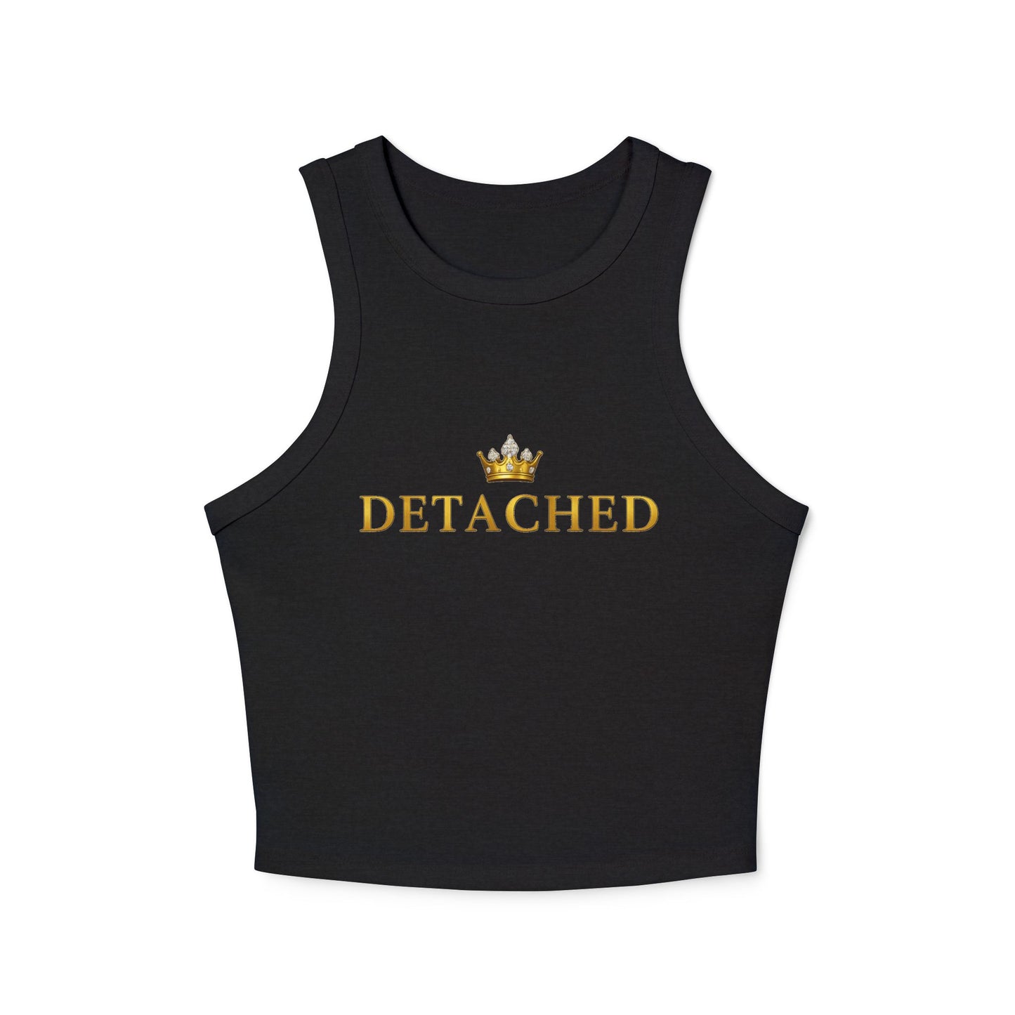"Detached" Crown Racer Tank Top — Women's Graphic Crop Tank